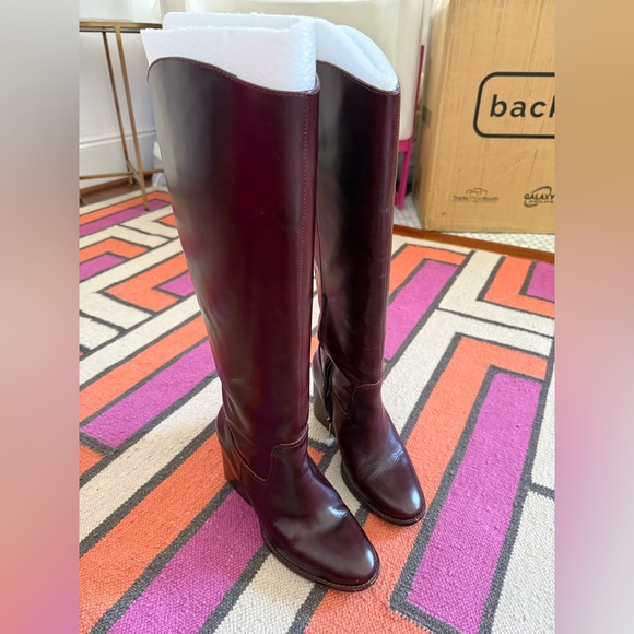 Vince Camuto Tall Leather Extra Wide Calf 9.5 Block-Heel Boots - Rich Mahogany - Picture 2 of 12